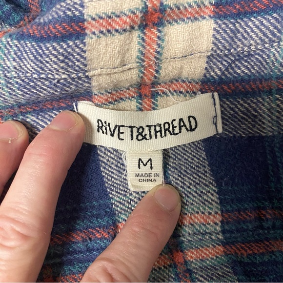 Designer Rivet & Thread For Madewell Mallory Plaid Flannel Shirt Size M - Picture 4 of 4